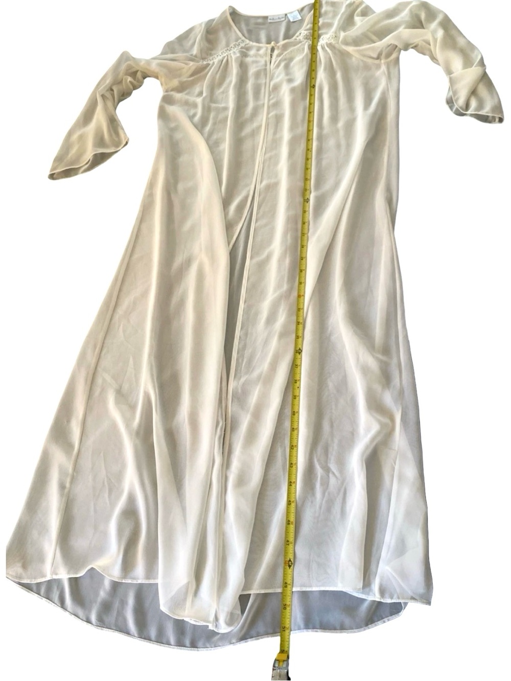Madison Studio Vintage Sheer Peignoir Robe White Size S / M - Picture 7 of 8